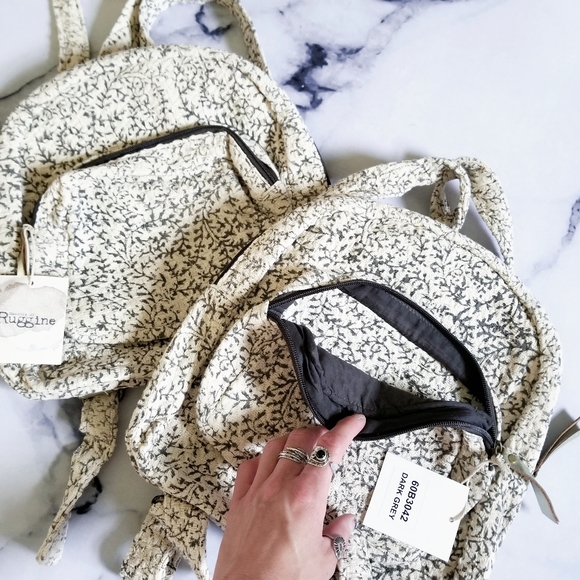 NWT Handmade Boho Backpack in Dark Grey - Picture 6 of 13